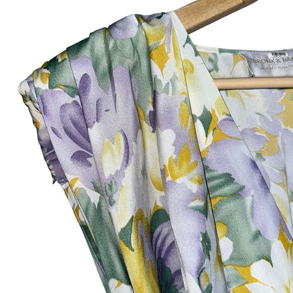 Bronx And Banco Tropics Floral Asymmetrical Ruffle Tiered Maxi Dress Size XS - Picture 7 of 9